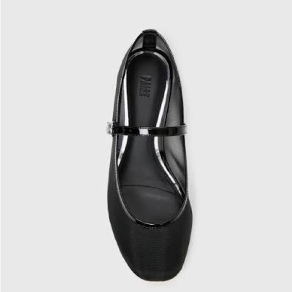 Paige Black Mesh Mary Jane Flat